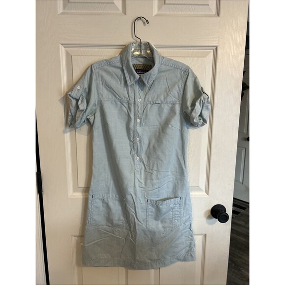 PATAGONIA Women's Chesser Island Chambray Dress Blue Size 4 - Picture 2 of 12